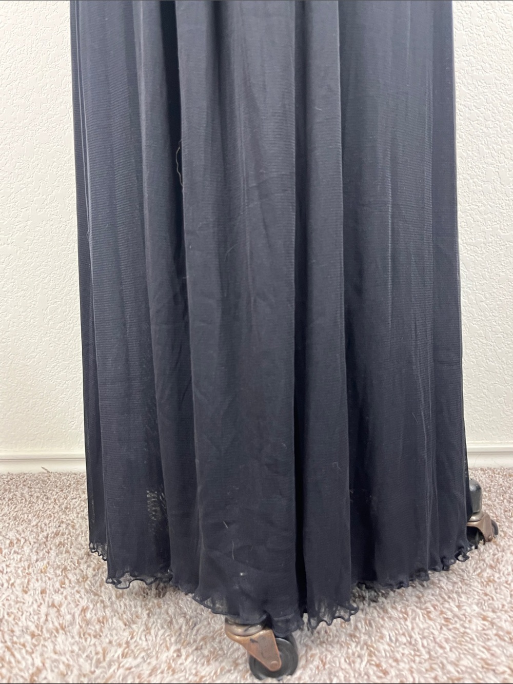 DIANE VON FURSTENBERG Marika Ruched Stretch Mesh Maxi V Neck Cross Dress - Picture 3 of 14